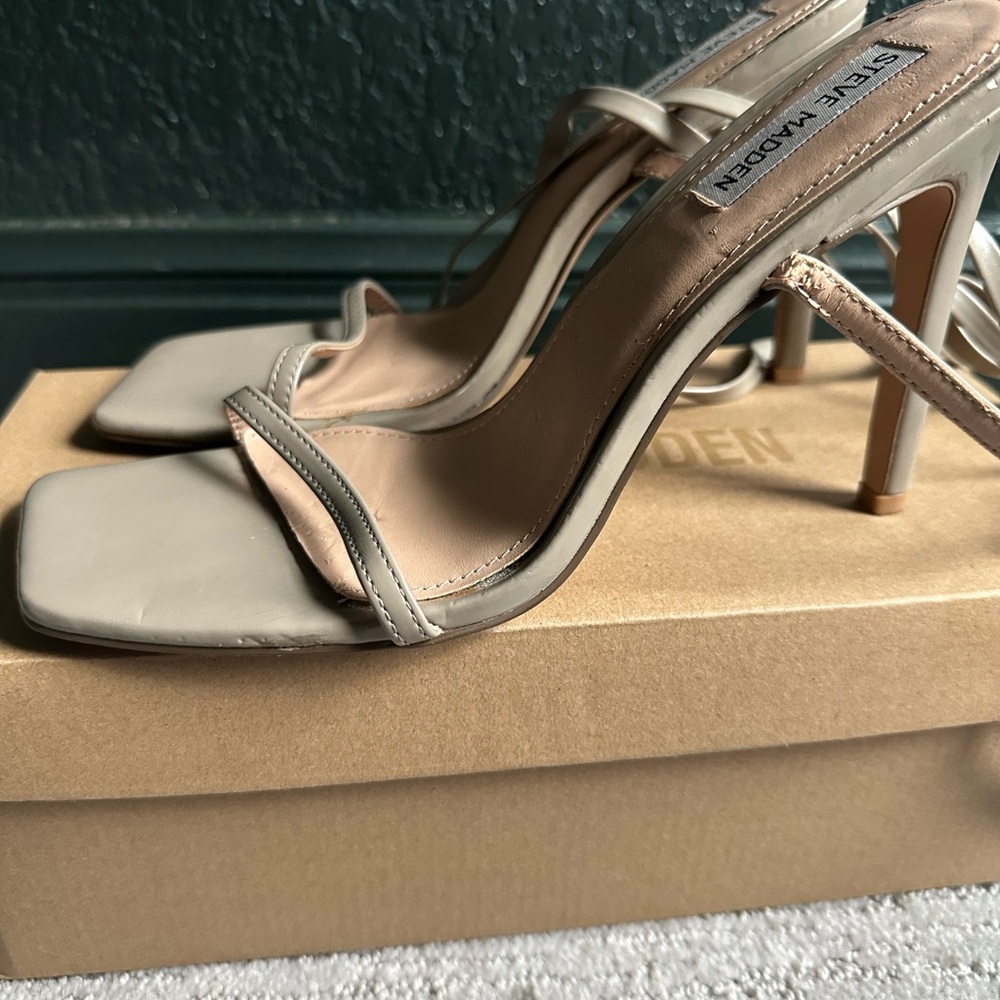 Steve Madden Beige Strappy Heels